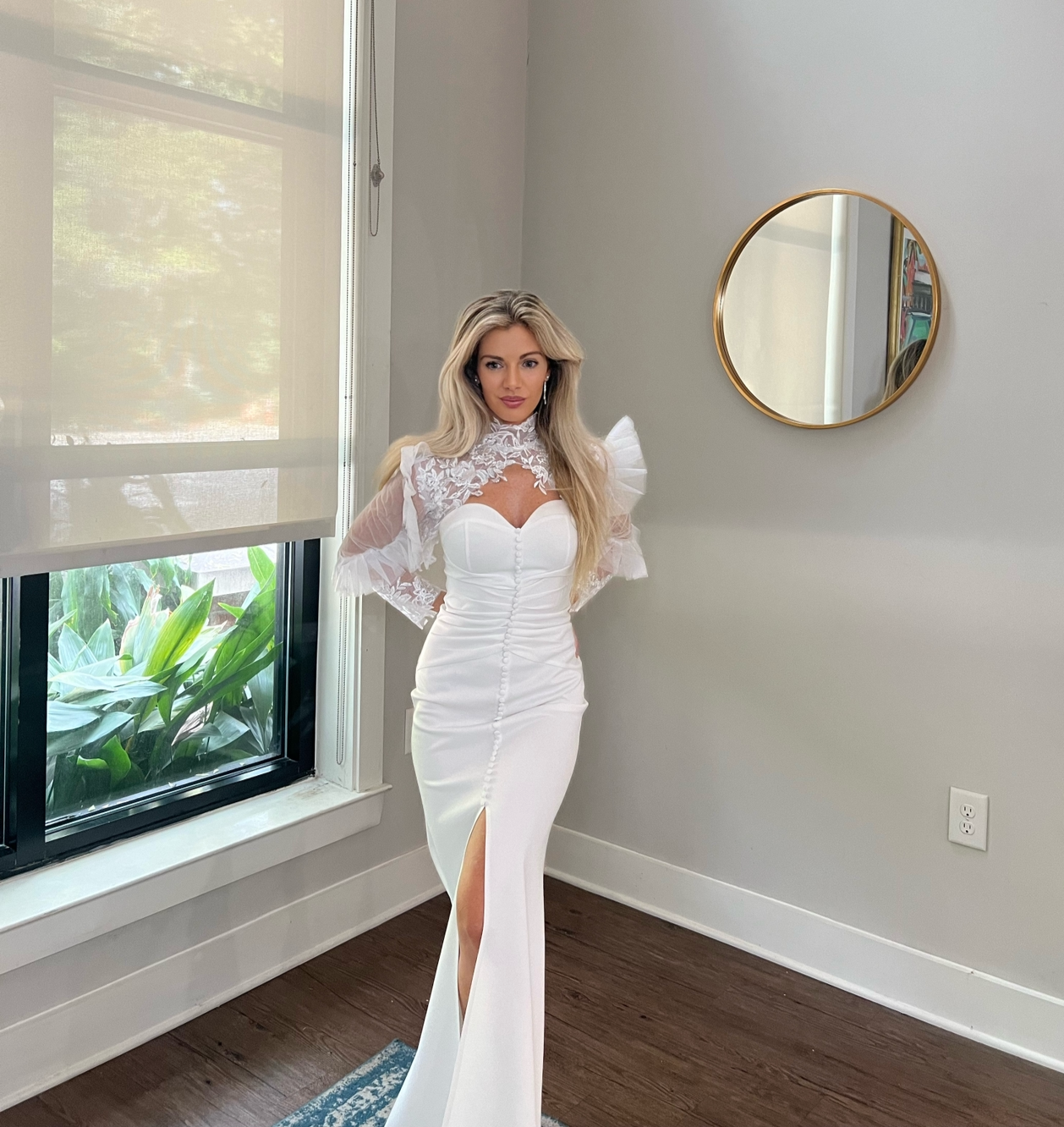 Vintage Tulle High Neck Wedding Sleeves