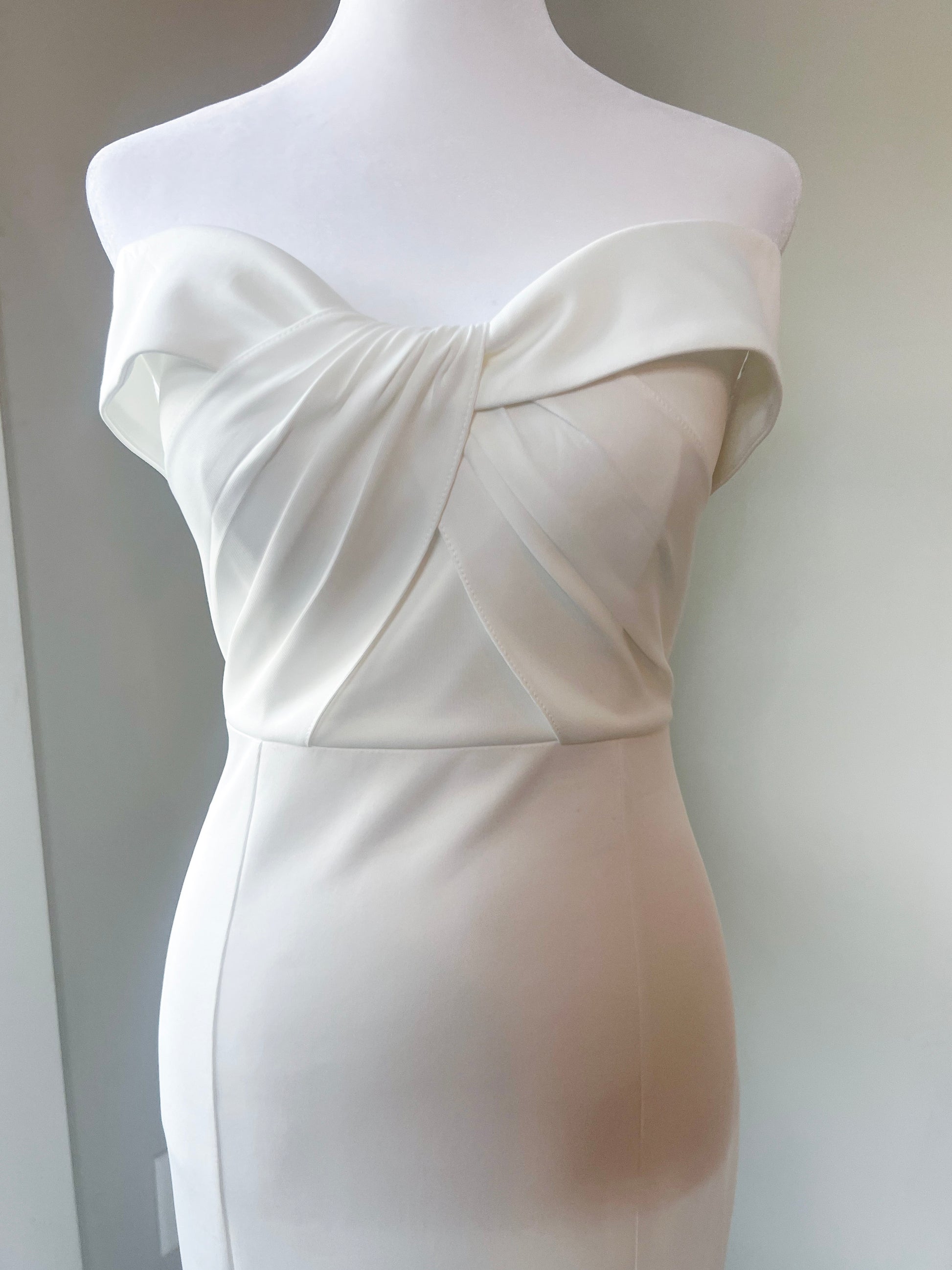 beautiful silky satin wedding dress criss cross top empire waist bridal gown, affordable wedding gown