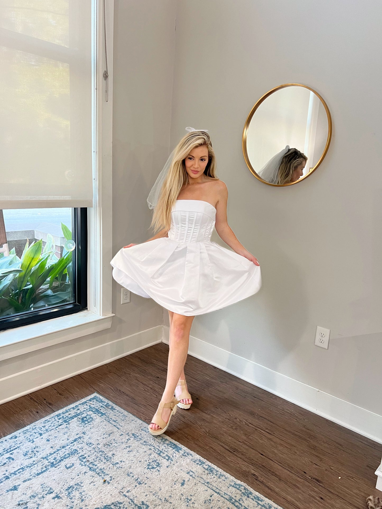 Short Satin Wedding Reception Party Dress