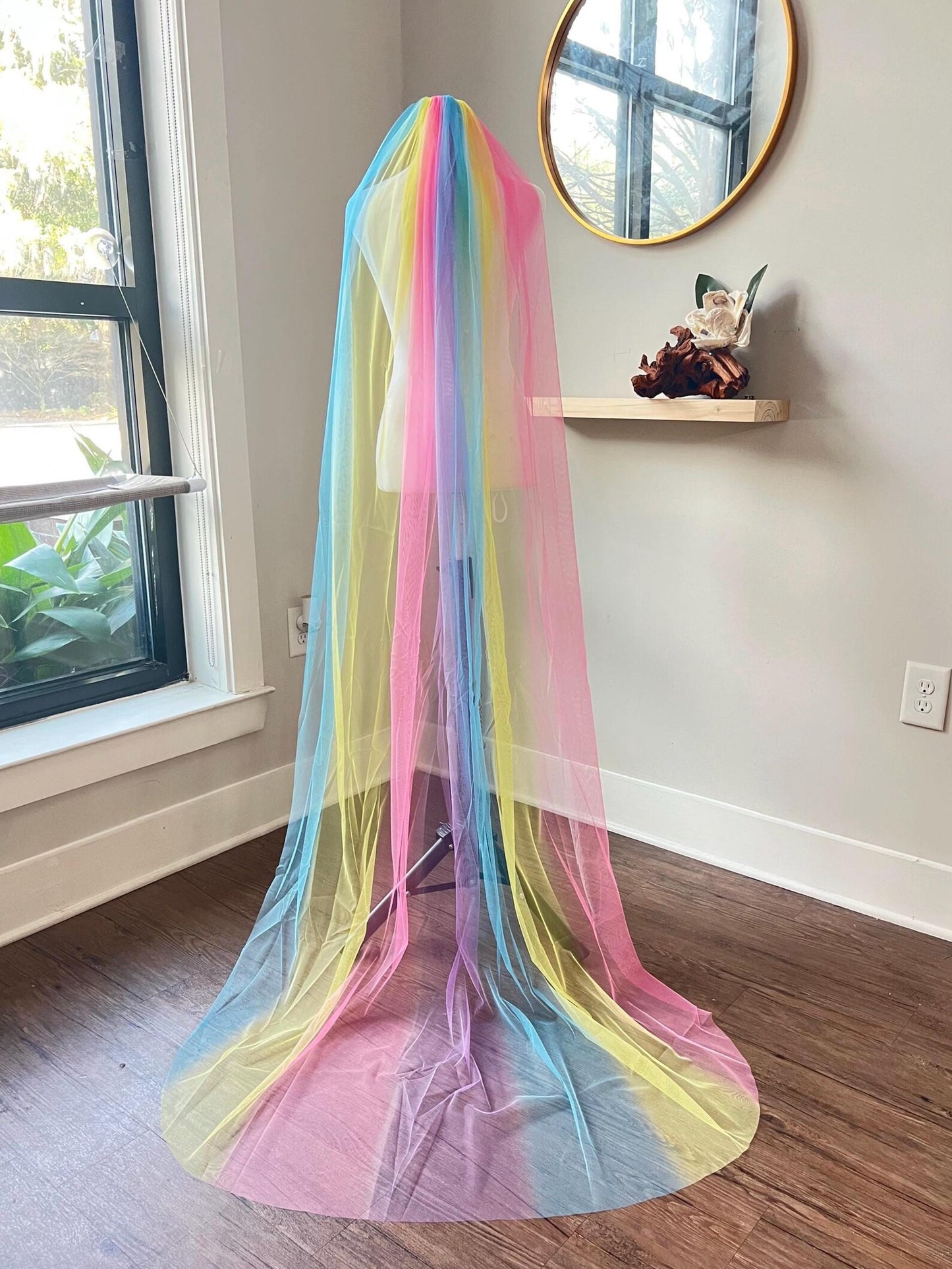 Rainbow Wedding Veil, Colorful Wedding Veil, Unicorn Wedding Veil, Fun Theme Wedding Veil, Non-traditional Wedding veil, Fun Bridal Veils, Unique Wedding Veils