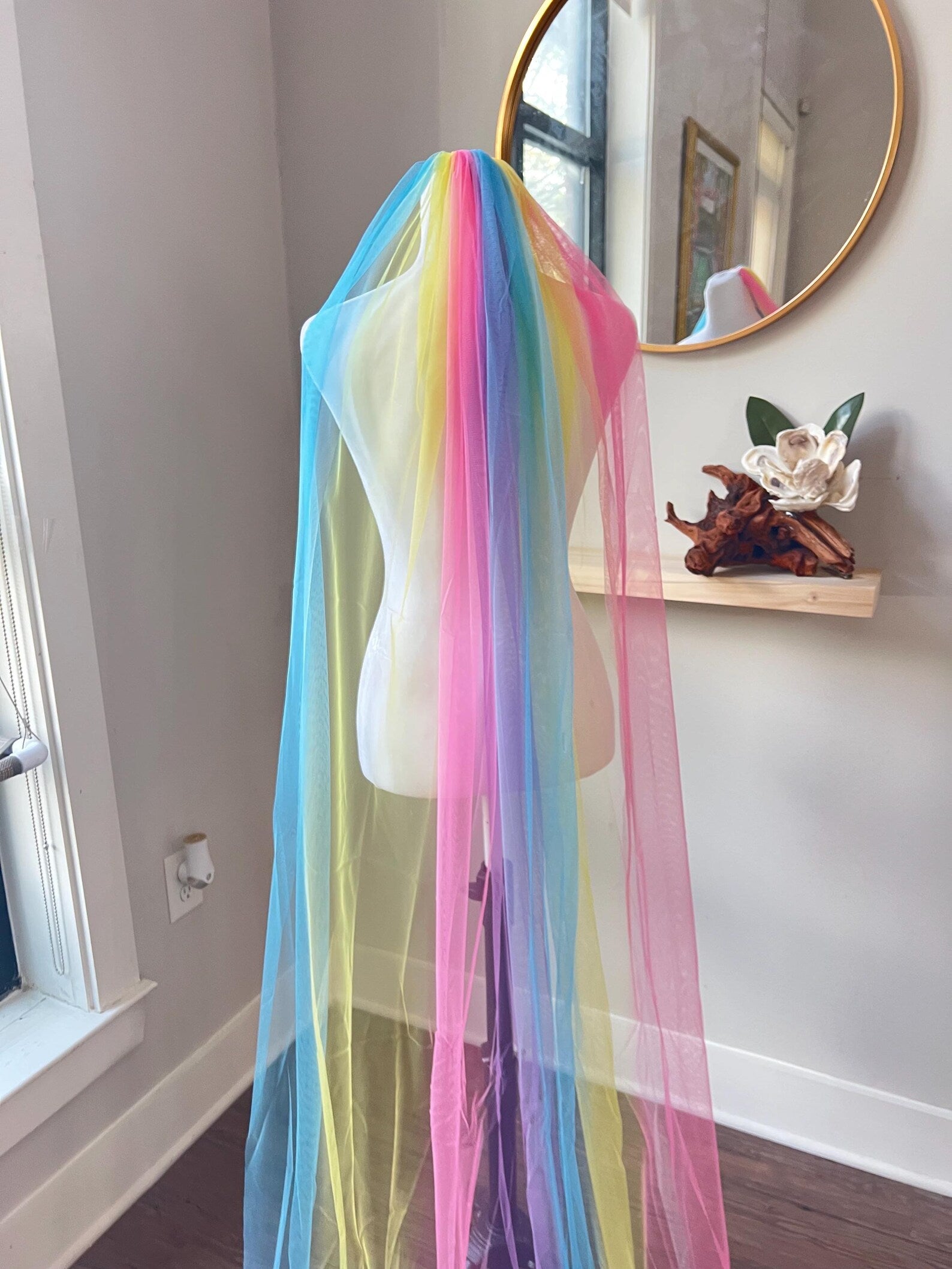 Rainbow Wedding Veil, Colorful Wedding Veil, Unicorn Wedding Veil, Fun Theme Wedding Veil, Non-traditional Wedding veil, Fun Bridal Veils, Unique Wedding Veils