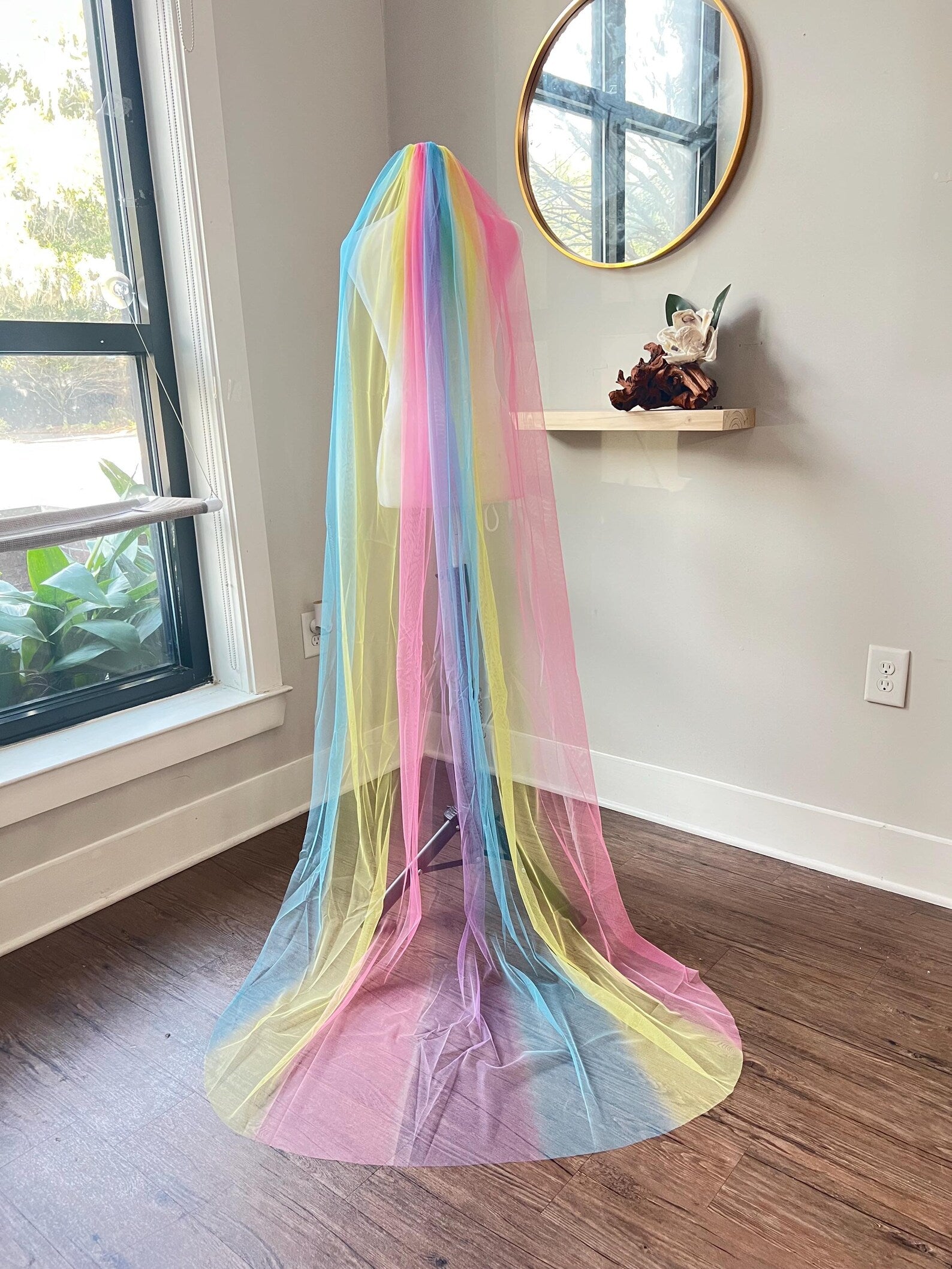 Rainbow Wedding Veil, Colorful Wedding Veil, Unicorn Wedding Veil, Fun Theme Wedding Veil, Non-traditional Wedding veil, Fun Bridal Veils, Unique Wedding Veils