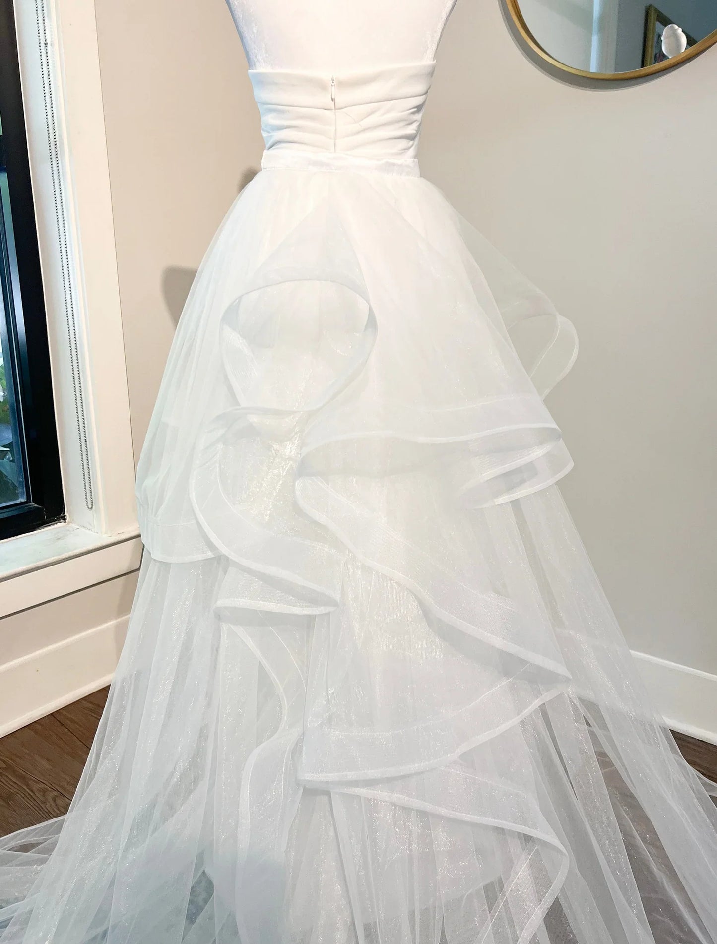 One of a Kind LED Fairy Lights Tulle Wedding Train: Enchanting Light-Up Design