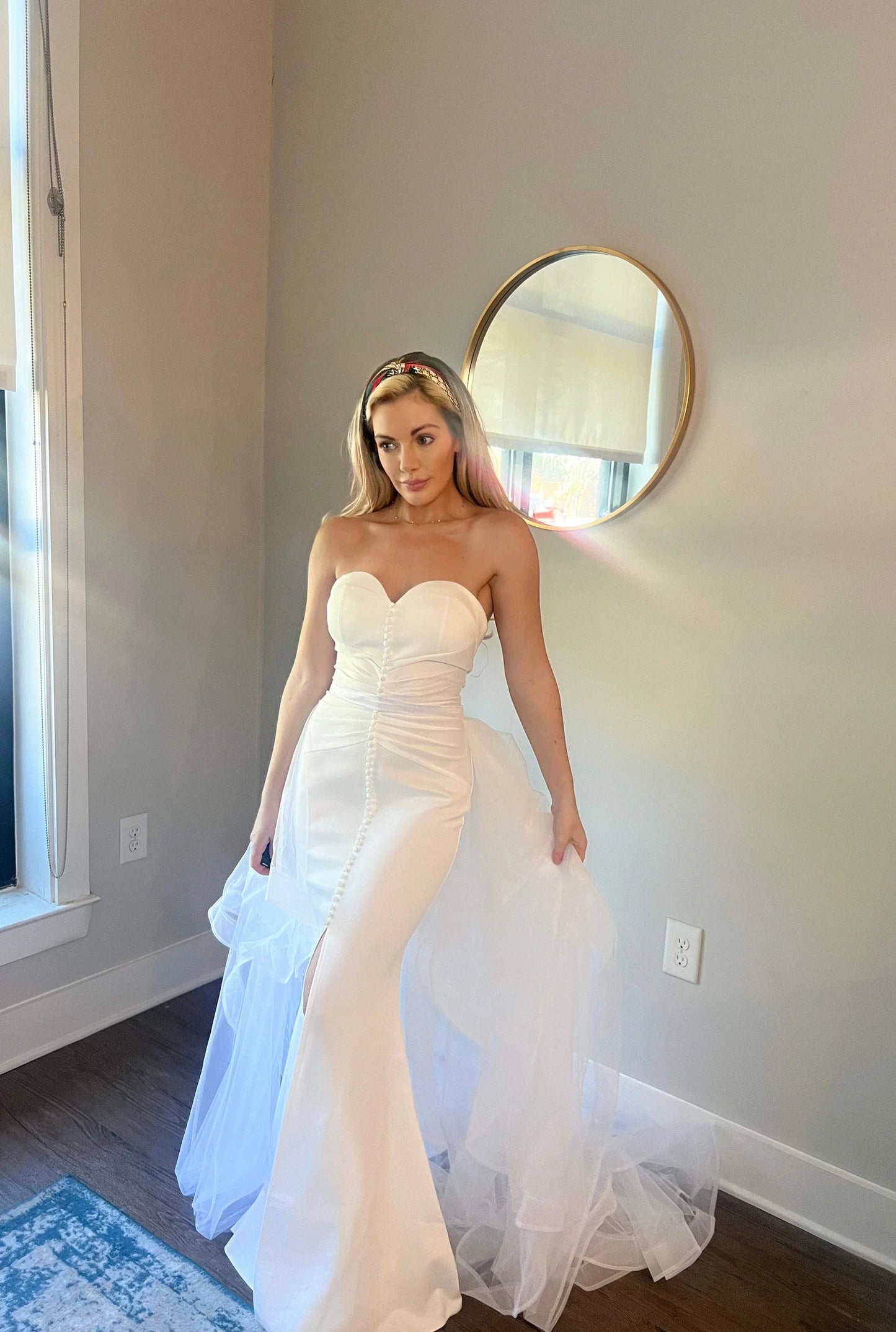 Layered Hard Tulle Horse Hair Netting Wedding Train