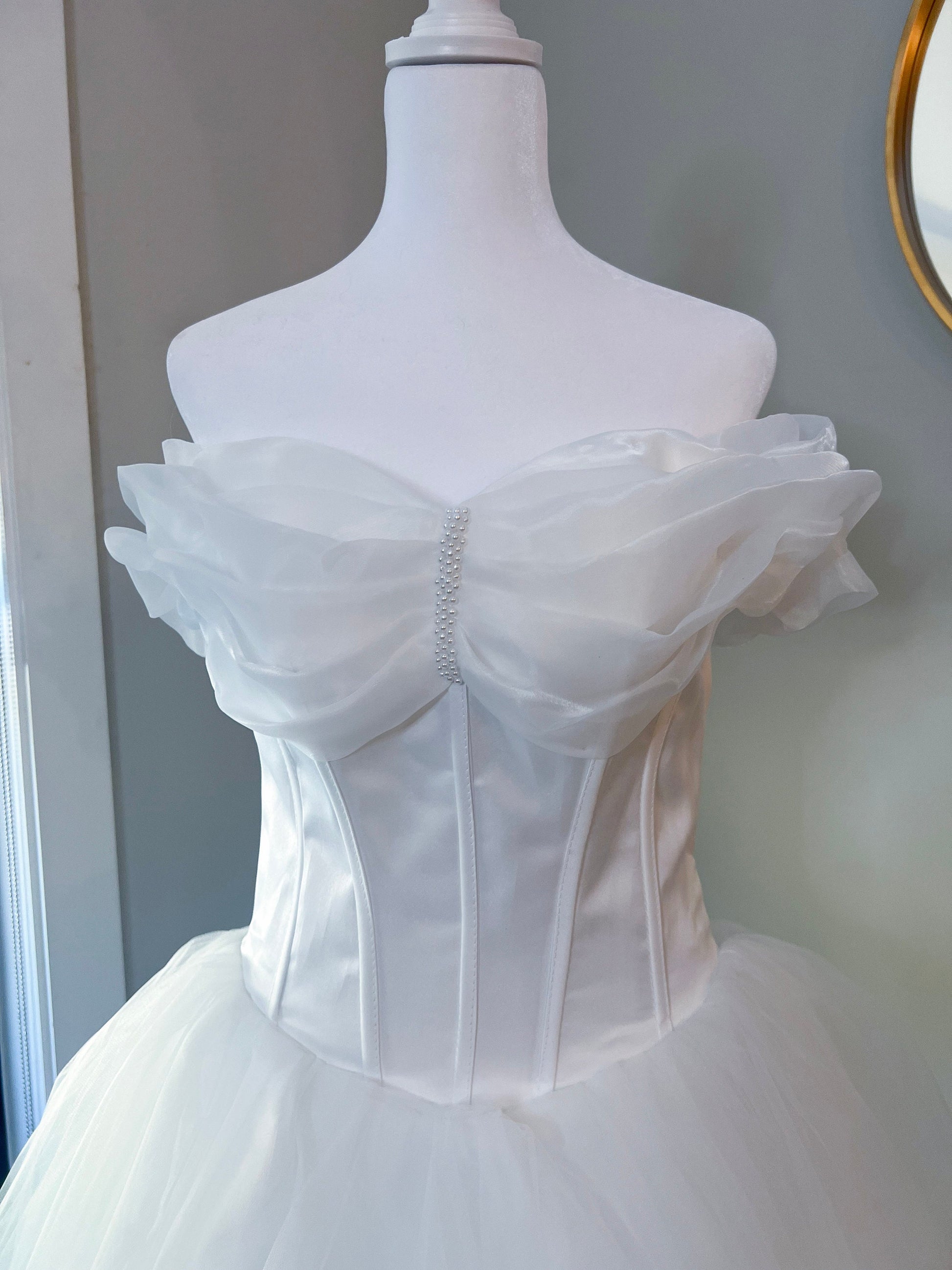 Tulle White Wedding Dress Budget Friendly Bride