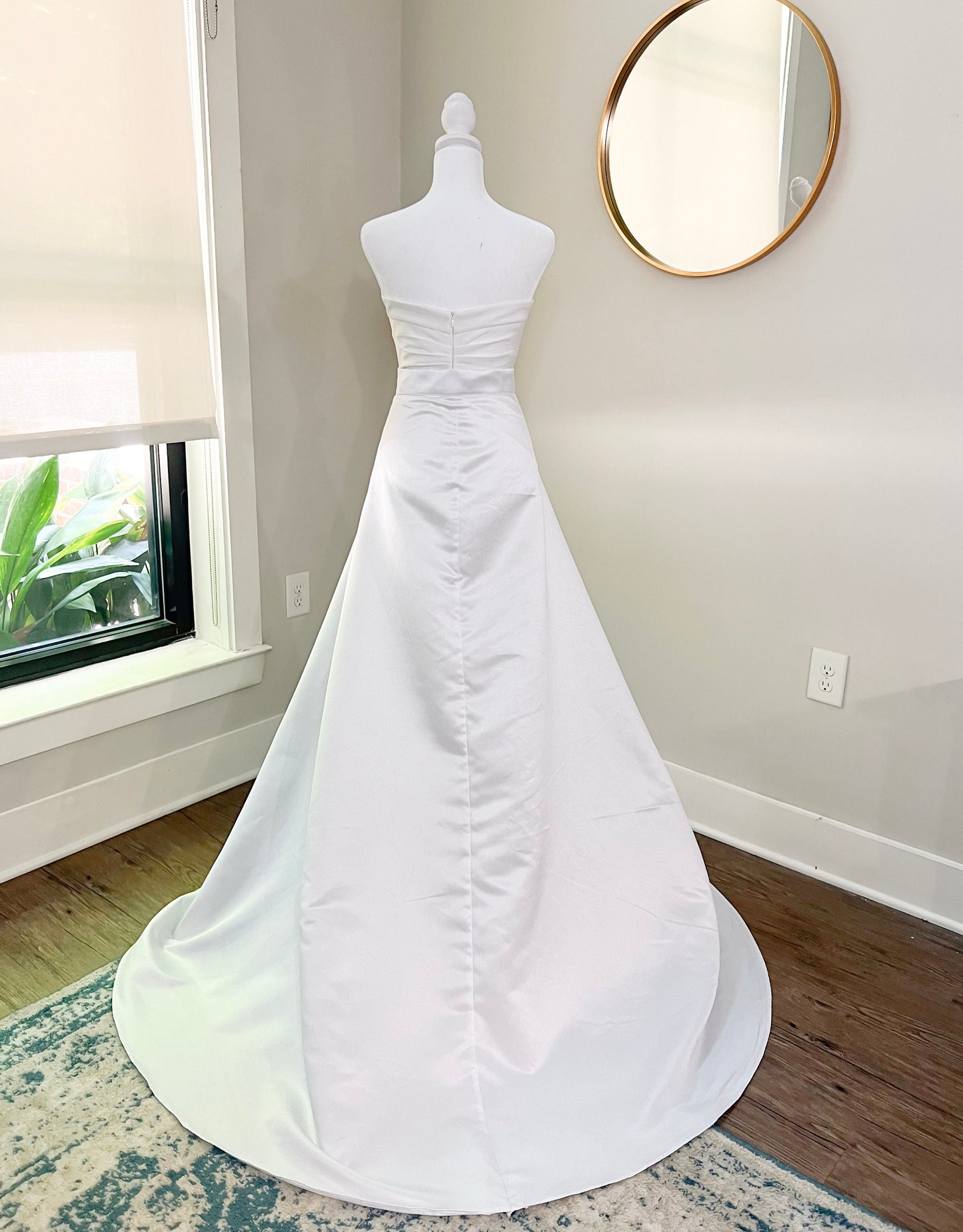 Small satin wedding train detachable