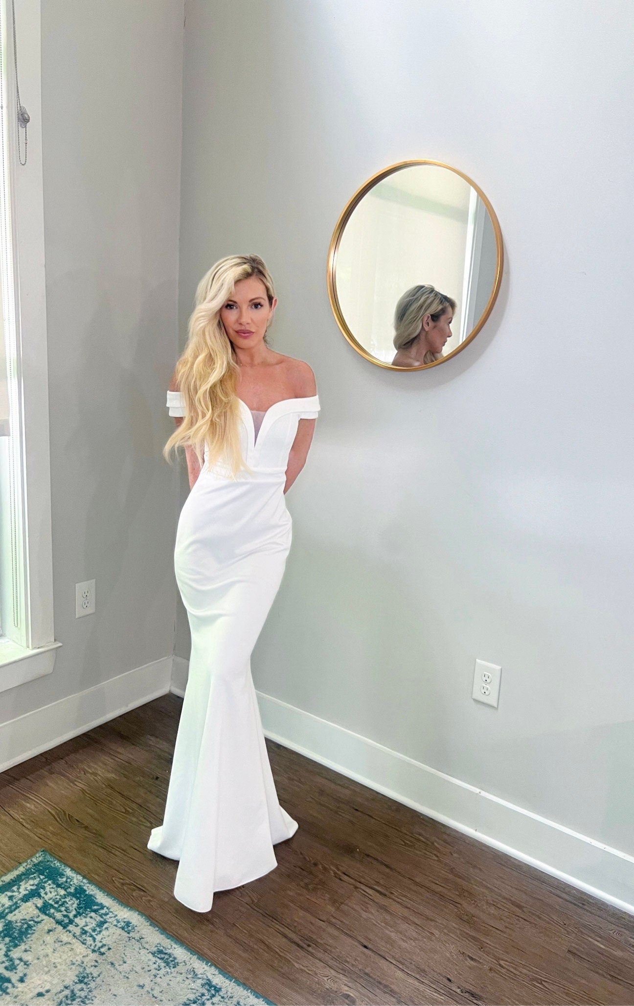 Deep V wedding mesh insert classic bridal gown, simple wedding dress for bridal elegance, classic wedding gown, jersey material wedding gown