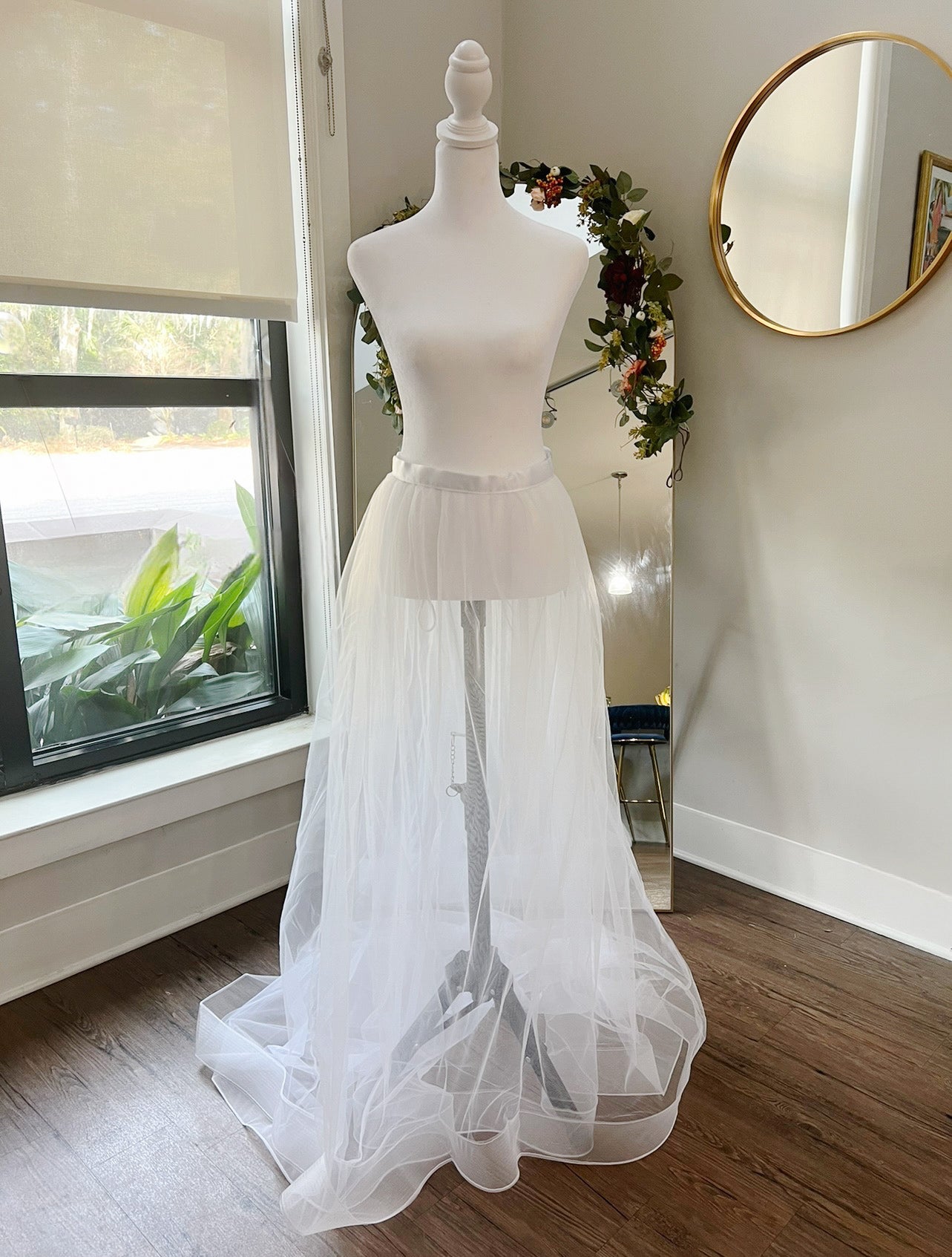 Simple Two Layers Tulle Bridal Overskirt Horsehair Netting Trim