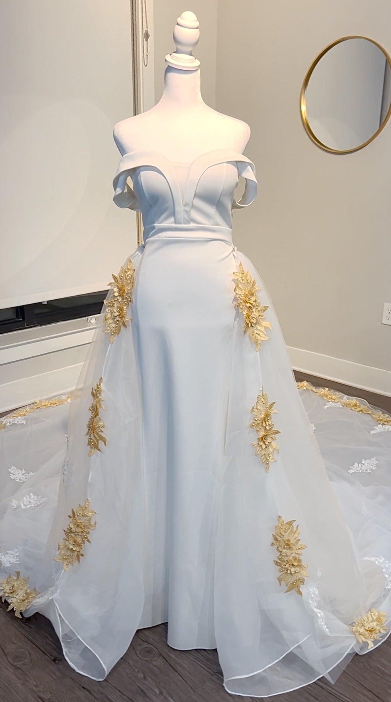 Custom flower embroidered handmade wedding dress train, affordable wedding gowns, wedding accessories, cheap wedding dresses 