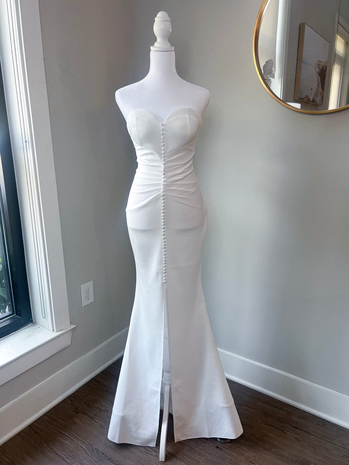 Mermaid Wedding Dress with Satin Overlay Skirt/Train