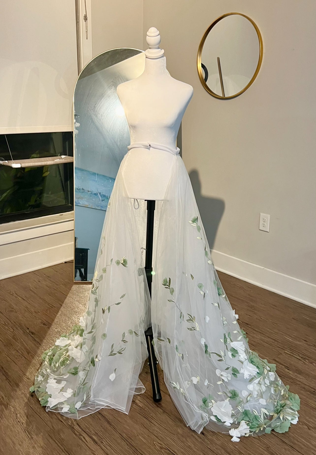 Bridal Overskirt Forest Themed, Outdoor wedding bridal overskirt, bridal detachable train, unique wedding ideas, bridal skirts, bridal separates skirts