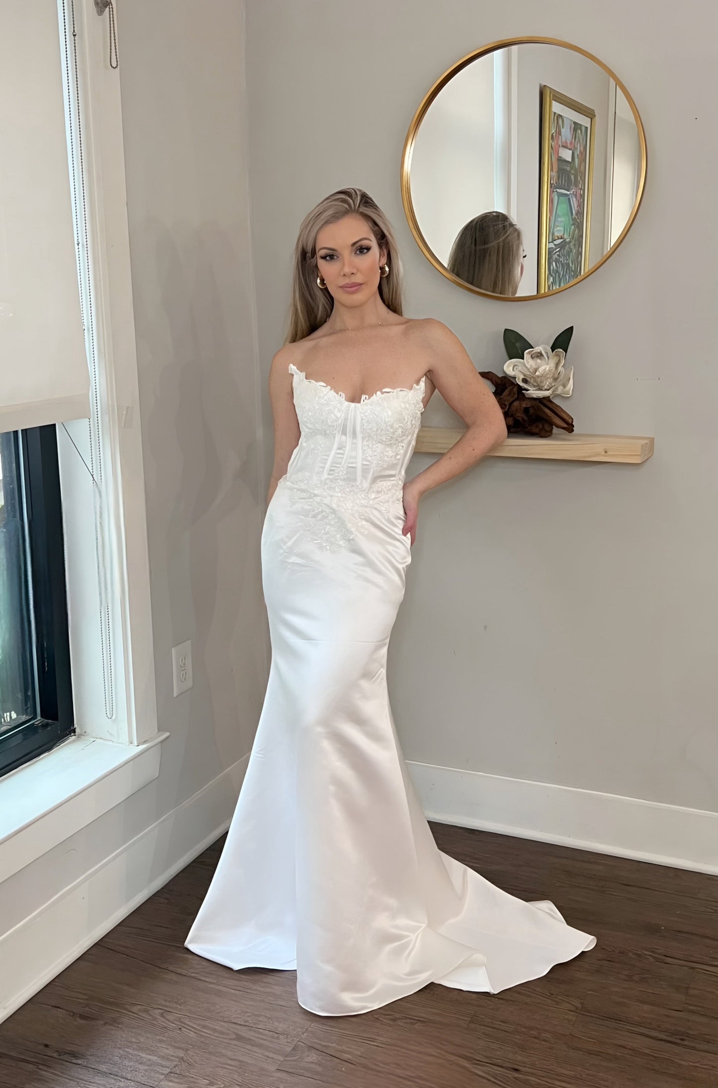 Two-in-One Satin Mermaid Wedding Dress with Satin Detachable Train – Versatile Elegance