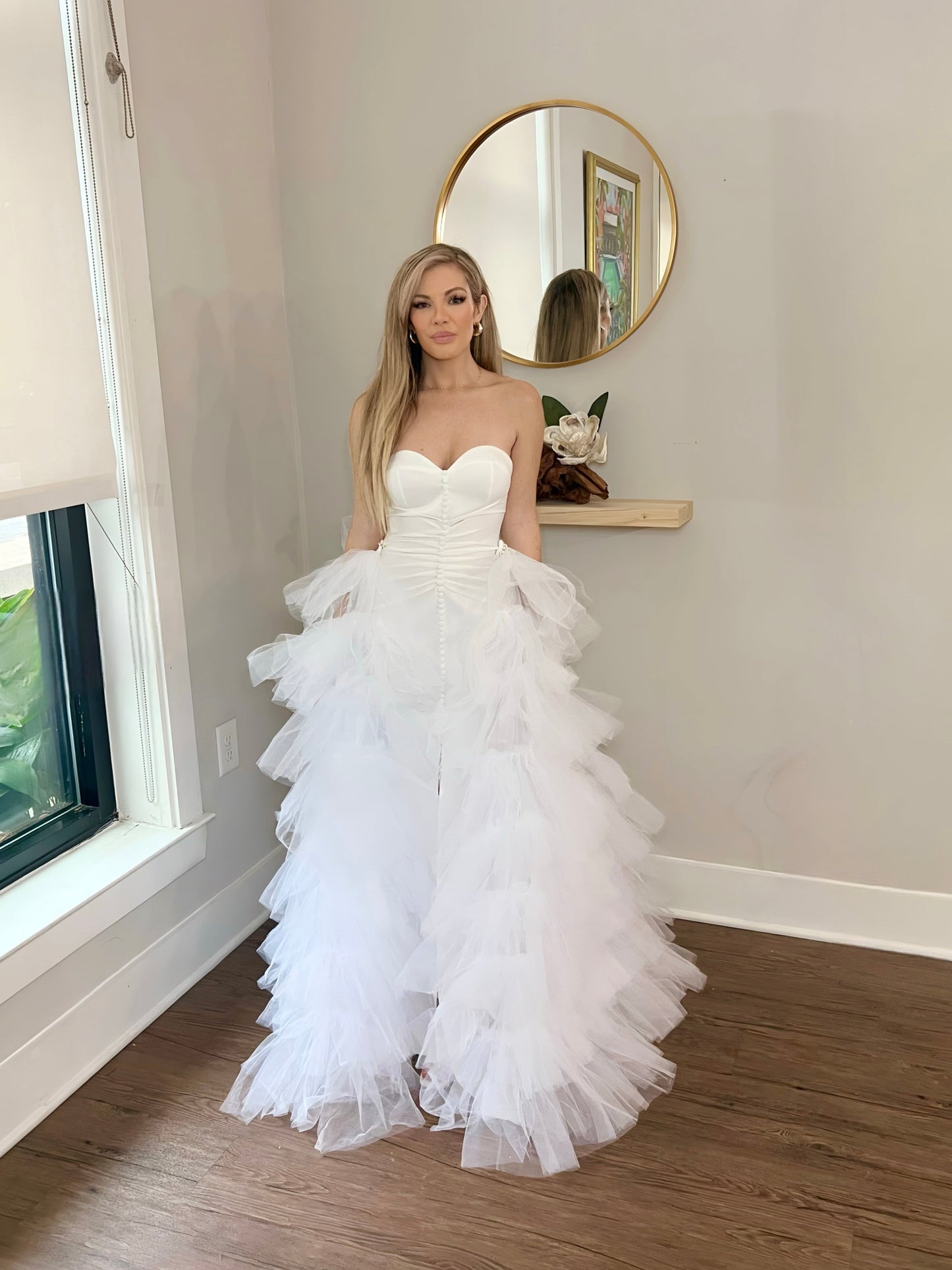 Maggie Sorento Tulle wedding train, Ruffle tulle train, detachable tulle wedding train with ruffles, cascading ruffles tulle wedding skirt, removable bridal skirt, bridal overskirt tulle