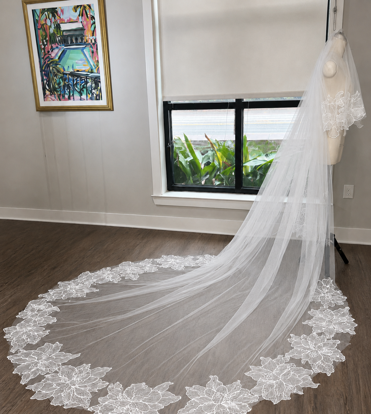 Veils under $500, Beautiful romantic veil, two tier wedding veil, cathedral wedding veil