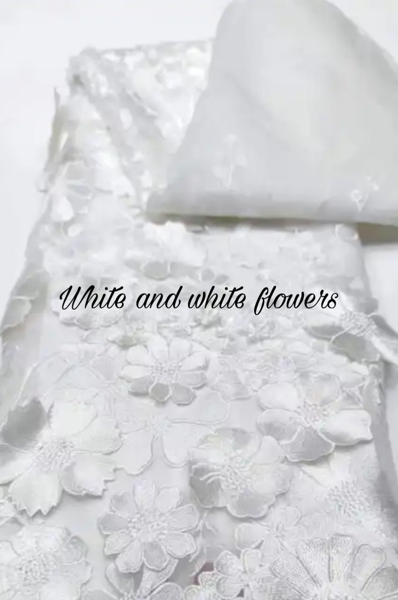 Bridal Gown with 3D Flowers White Gown and White Flowers