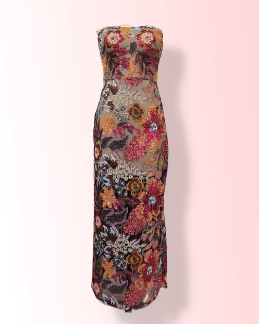 Midi Sequin Floral Cocktail Dress