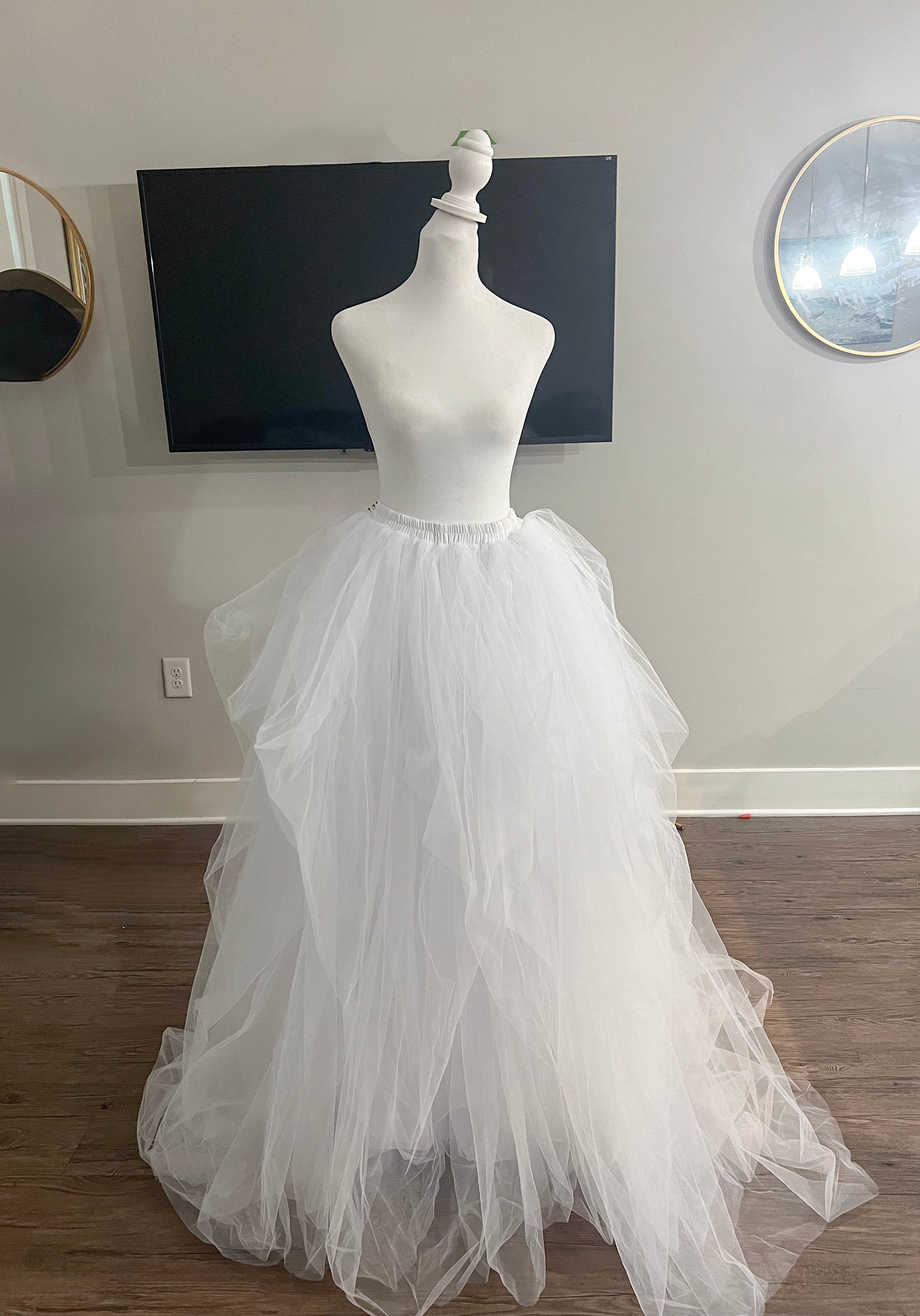 Elegant Layered Tulle Full Bridal Overskirt