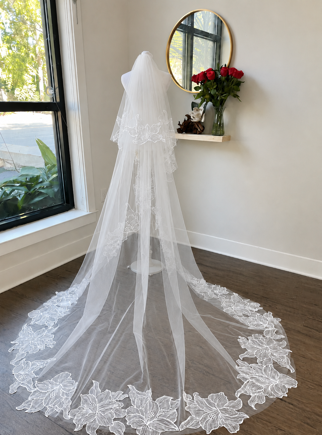 Veils under $500, Beautiful romantic veil, two tier wedding veil, cathedral wedding veil