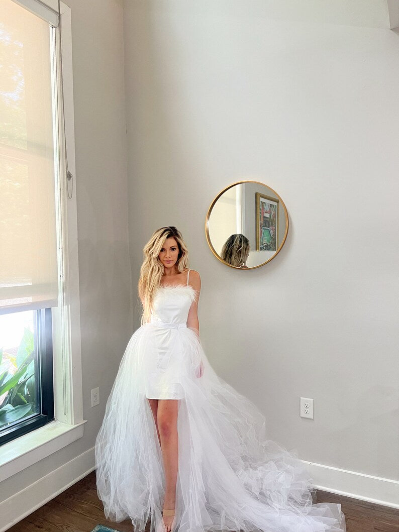 Detachable Tulle Ballgown Wedding Train