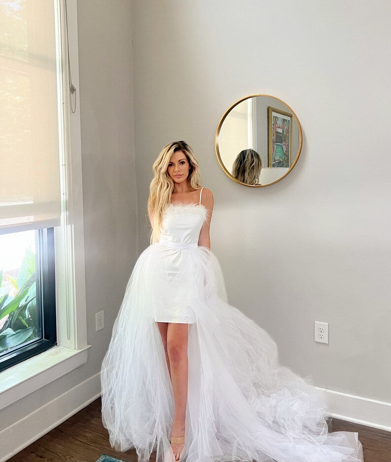 Detachable Tulle Ballgown Wedding Train