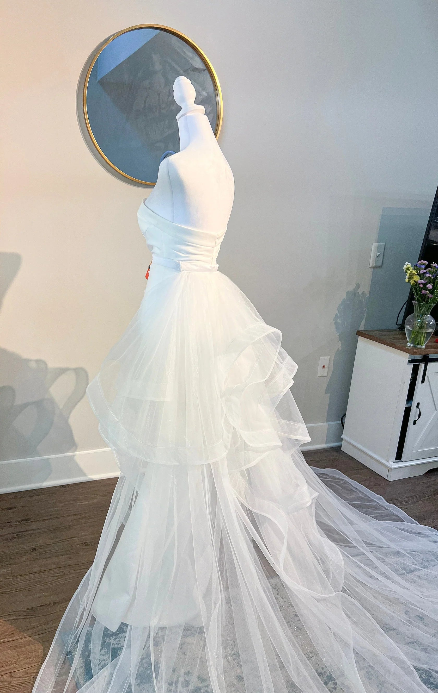 Multi Layer Cascading Tulle Removable Wedding Train