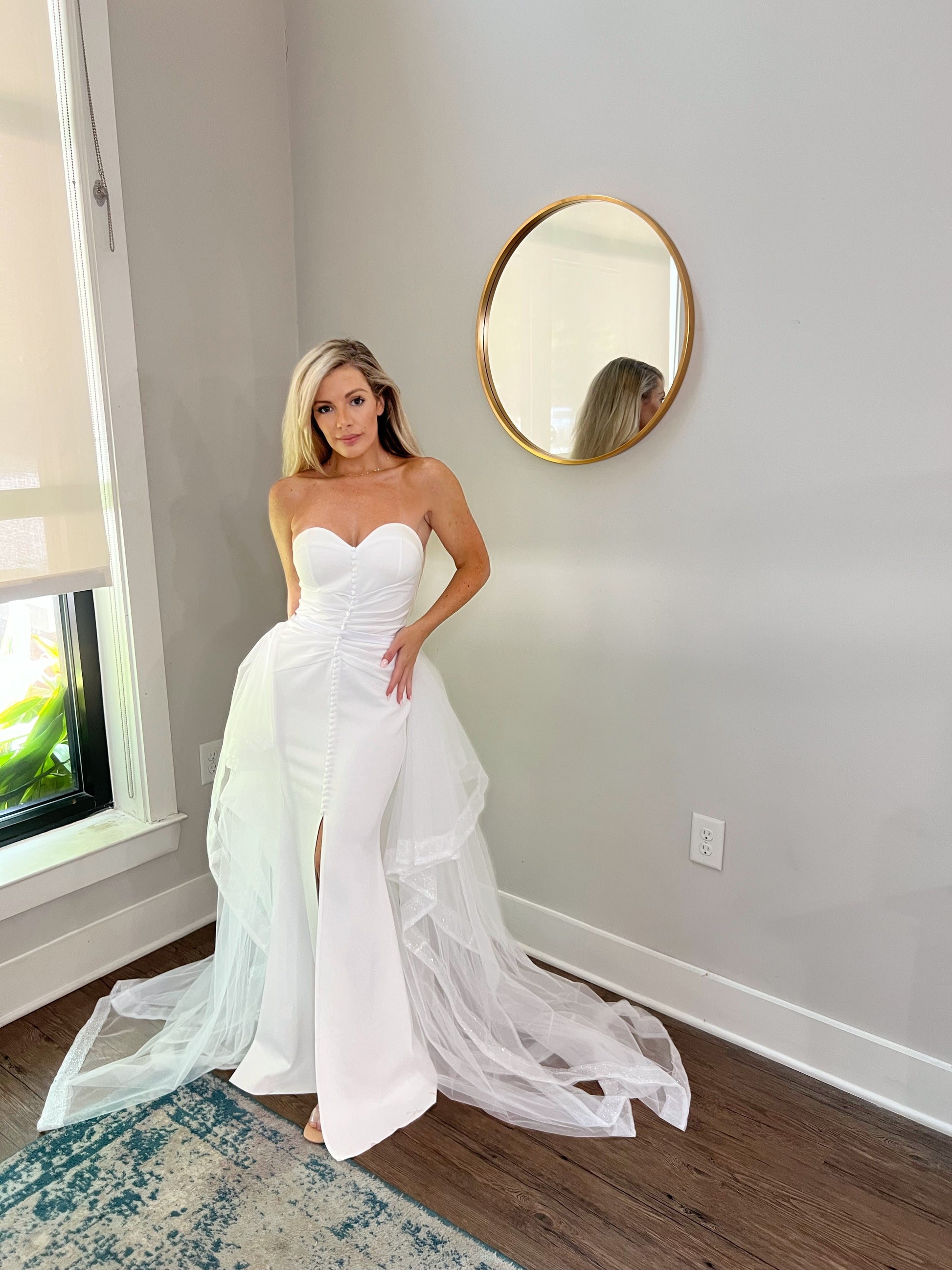 Layered Tulle Elegant Detachable Wedding Train: Sparkling Trim Haus of Lace Layered Tulle Elegant Detachable Wedding Train: Sparkling Trim Haus of Lace