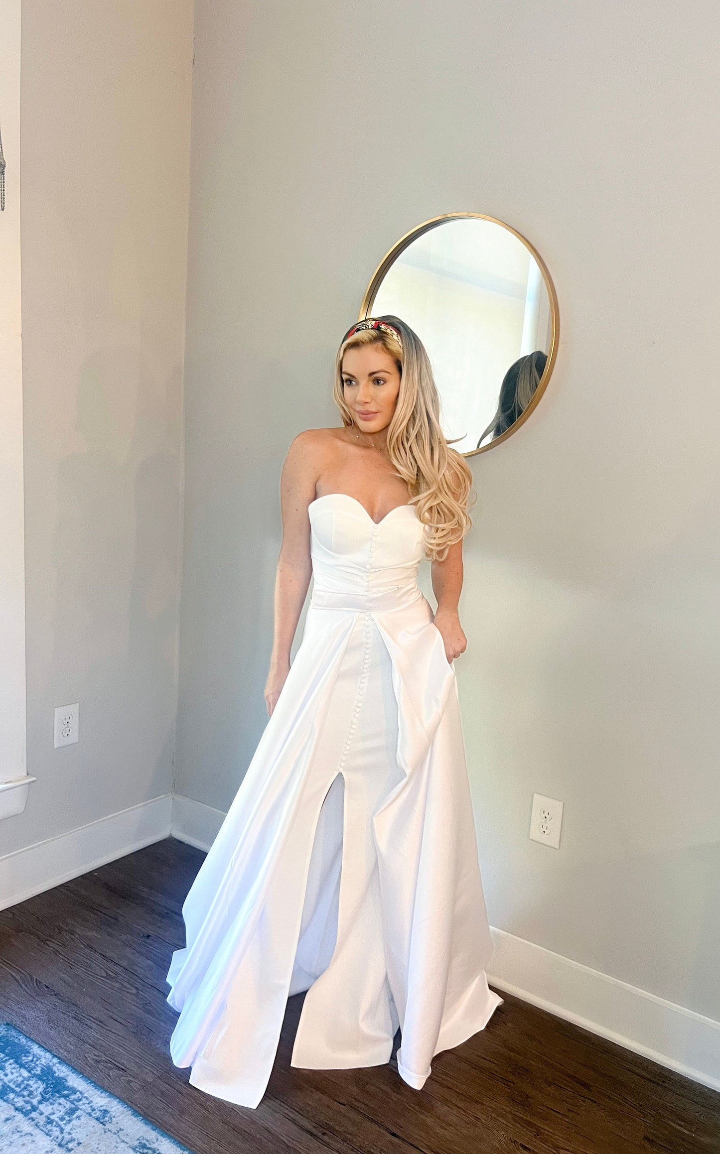 Mermaid Wedding Dress with Satin Overlay Skirt/Train