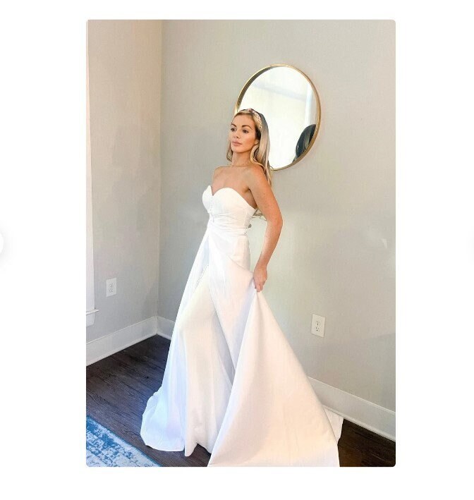 Mermaid Wedding Dress with Satin Overlay Skirt/Train